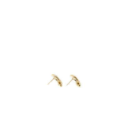 Chanel CC Logo Pearl/Crystal Earring Light Gold Tone