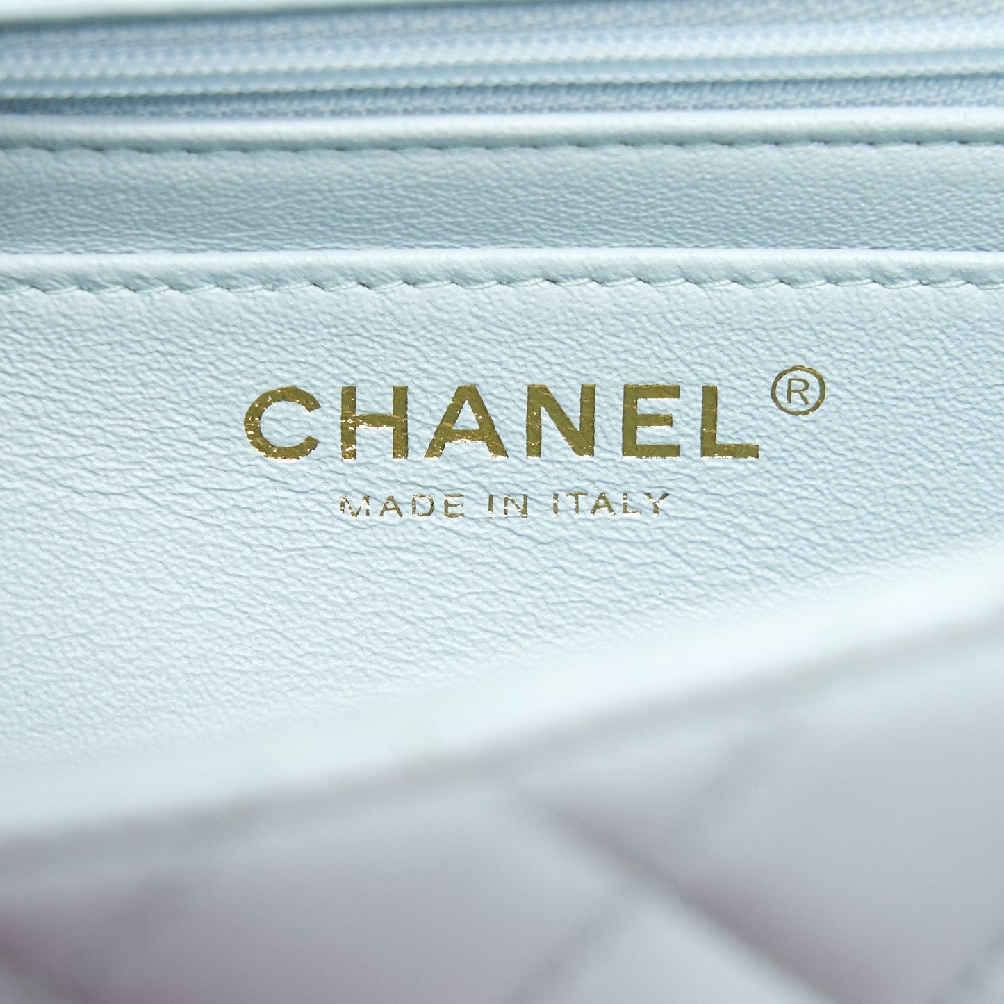 Chanel 21K Mini Top Handle Rectangular Flap Bag Pastel Blue L