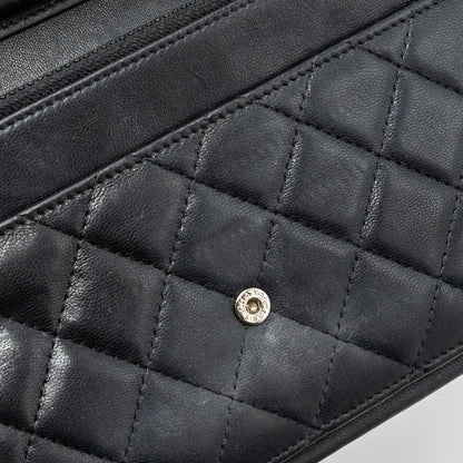 Chanel Boy Wallet On Chain Lambskin Black Ruthenium Hardware