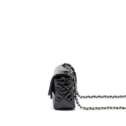 Chanel Mini Rectangular Flap Bag Patent Leather Black