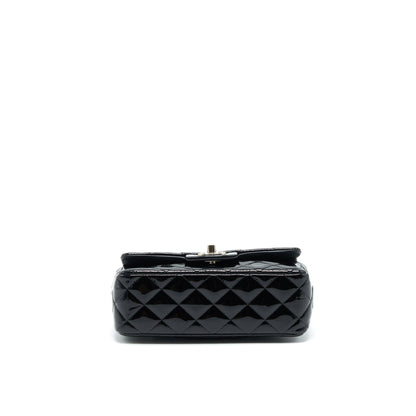Chanel Mini Rectangular Flap Bag Patent Leather Black
