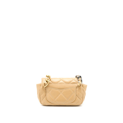 Chanel 19 Belt Bag Lambskin Dark Beige Multicolour Hardware