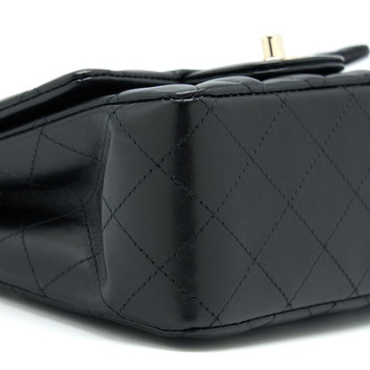 Chanel Mini Square Flap Bag Lambskin Black L