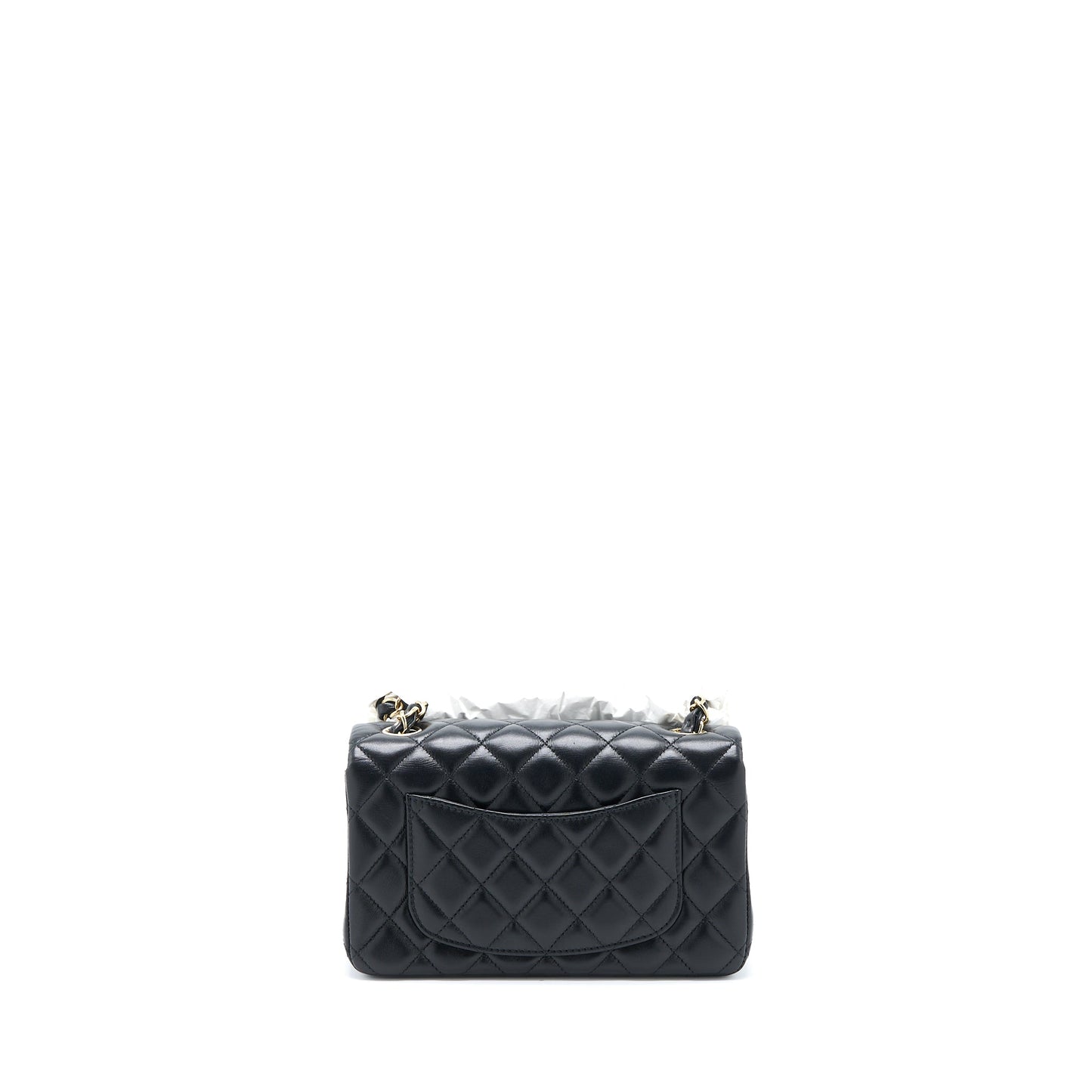 Chanel Mini Rectangular Flap Bag Lambskin Black L (Microchip)