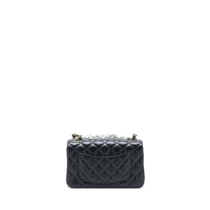 Chanel Mini Rectangular Flap Bag Lambskin Black L (Microchip)
