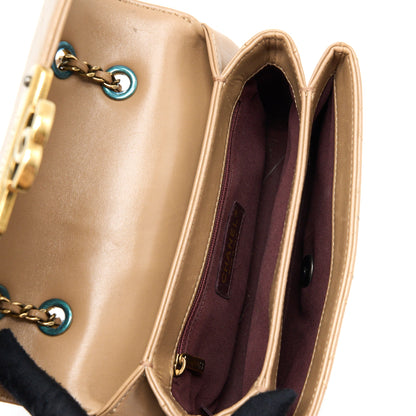 Chanel Messenger Flap Bag Lambskin Beige