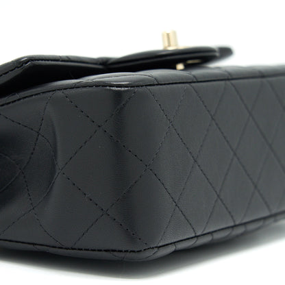 Chanel 21K Top Handle Mini Rectangular Flap Bag Black
