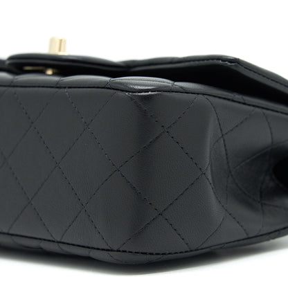 Chanel 21K Top Handle Mini Rectangular Flap Bag Black