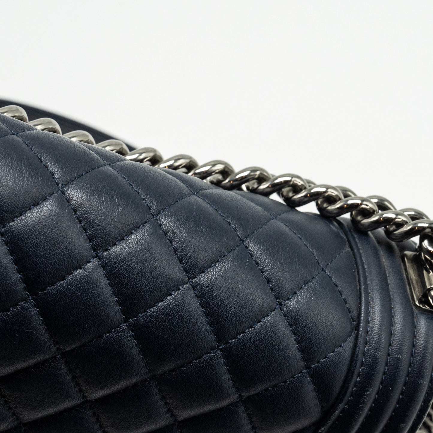 CHANEL Medium Boy Bag Calfskin Navy