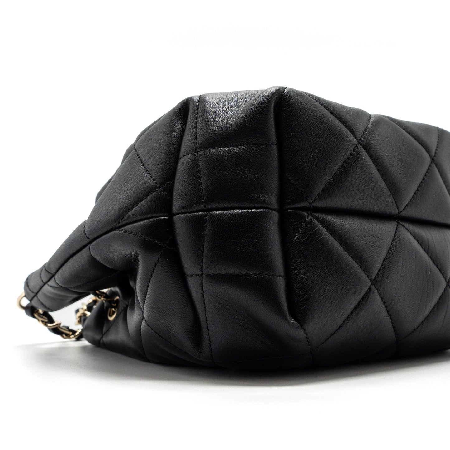 Chanel Drawstring Bucket Bag Calfskin Black L