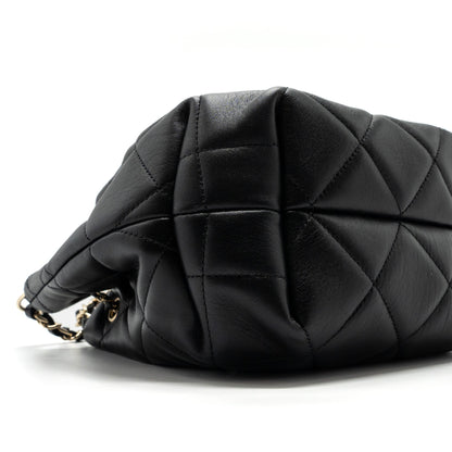 Chanel Drawstring Bucket Bag Calfskin Black L