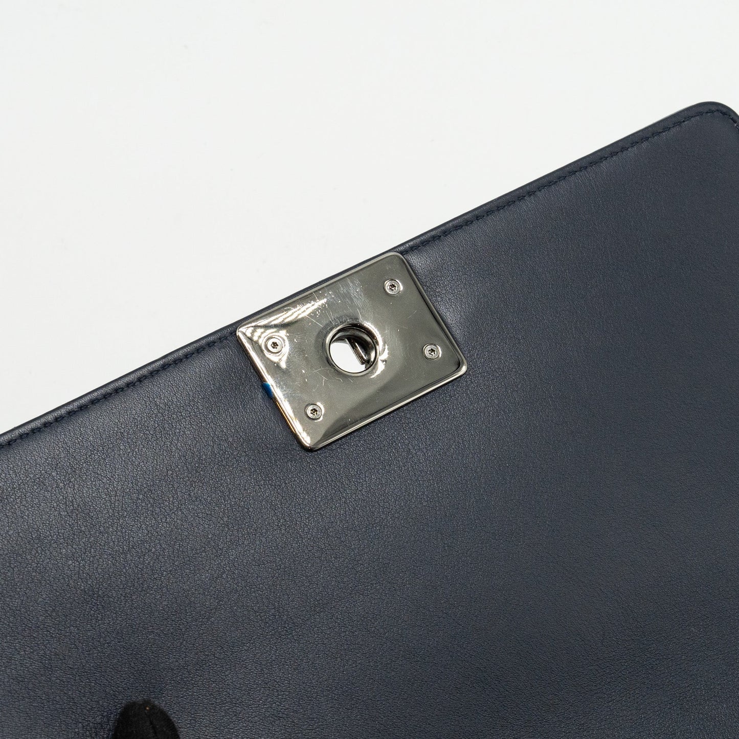 CHANEL Medium Boy Bag Calfskin Navy