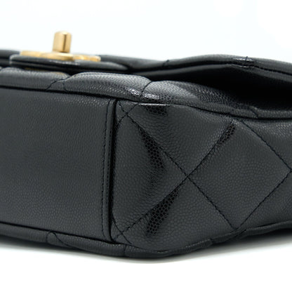 Chanel 22A Small Flap Bag Caviar Black Brushed Gold Hardware