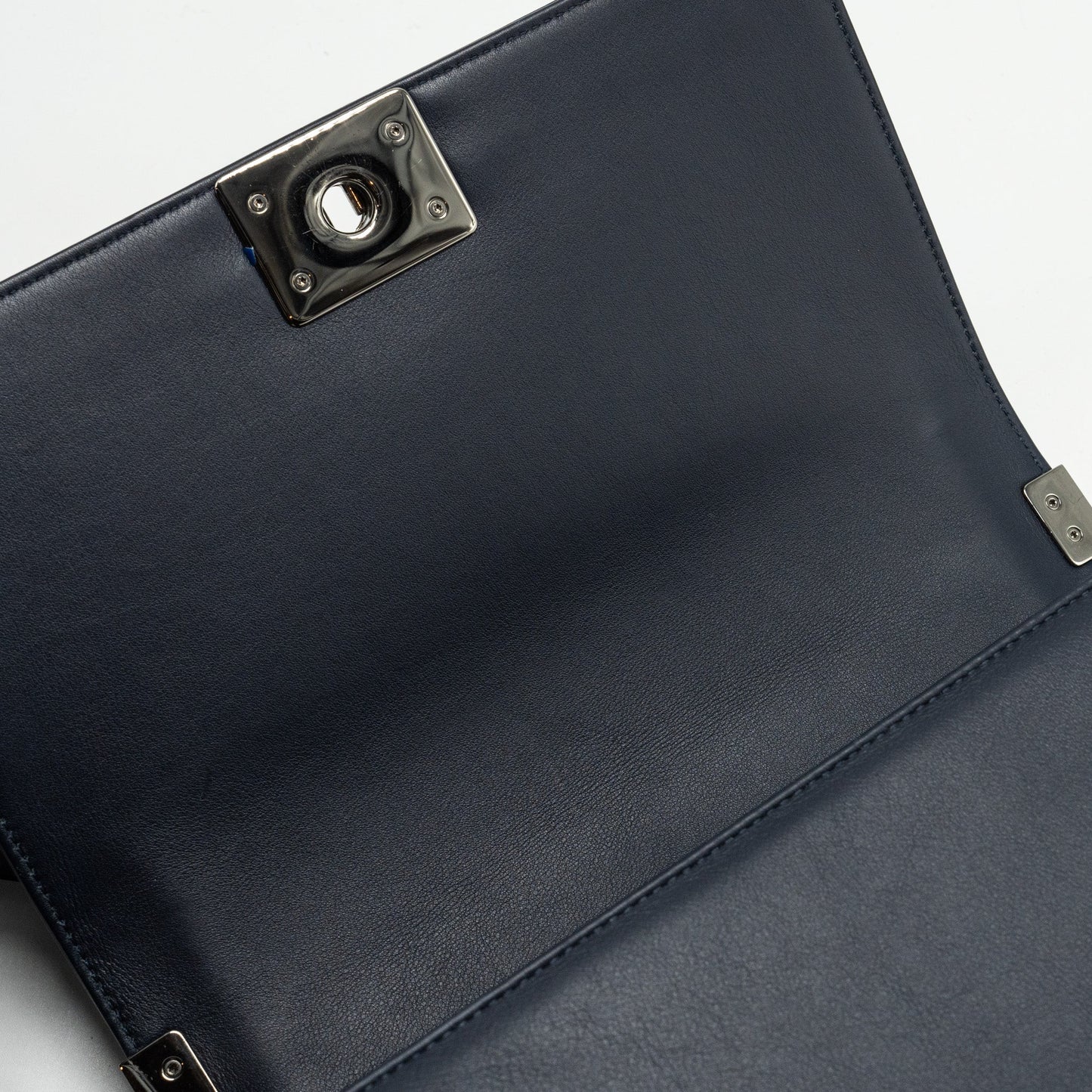 CHANEL Medium Boy Bag Calfskin Navy