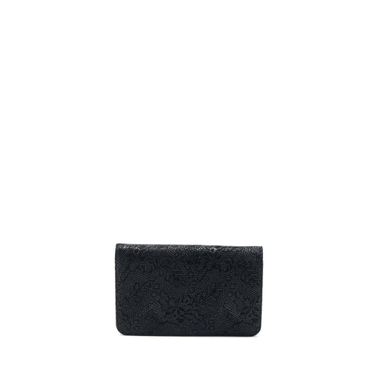 Chanel Seasonal Wallet On Chain Fabric Black
