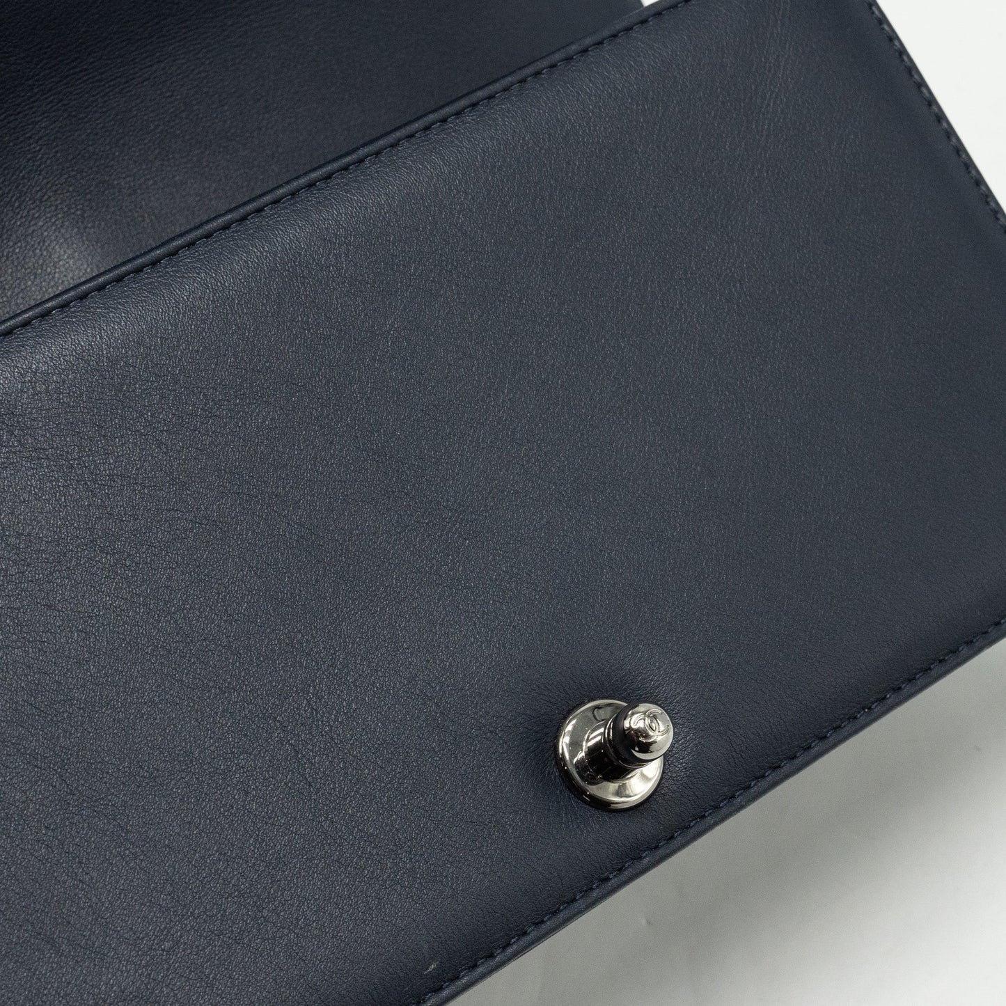 CHANEL Medium Boy Bag Calfskin Navy