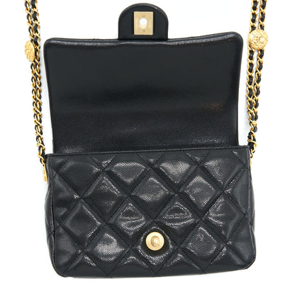 Chanel 22A Small Flap Bag Caviar Black Brushed Gold Hardware