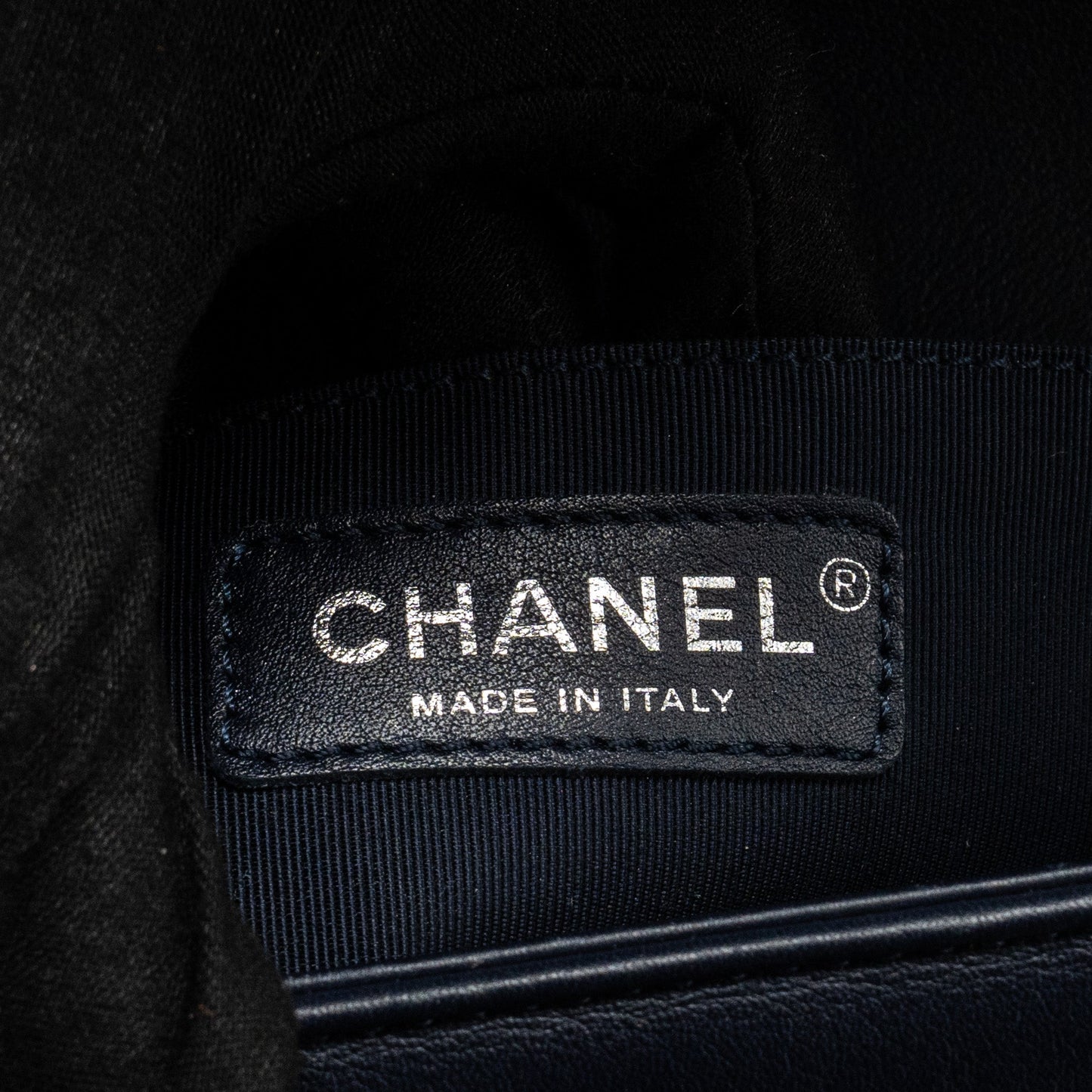 CHANEL Medium Boy Bag Calfskin Navy
