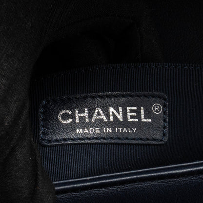 CHANEL Medium Boy Bag Calfskin Navy