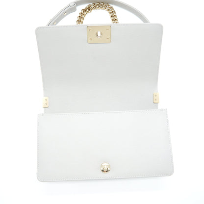 Chanel Medium Boy Bag Caviar Light Grey