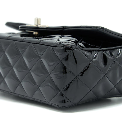 Chanel Mini Rectangular Flap Bag Patent Leather Black