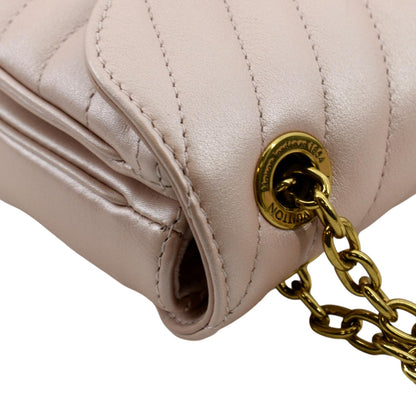 LOUIS VUITTON New Wave PM Quilted Leather Chain Crossbody Bag Rose Blossom