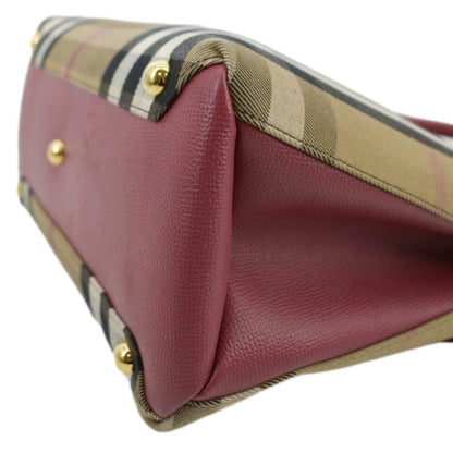 BURBERRY Banner Vintage Small Canvas Satchel Bag Limestone