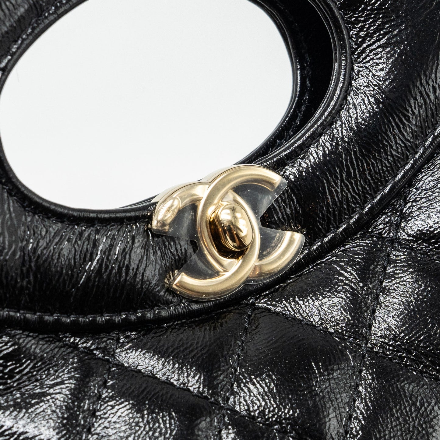 Chanel 24S Mini 31 Bag shiny Lambskin black  (microchip)