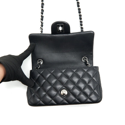 Chanel mini Rectangular Flap bag Lambskin black