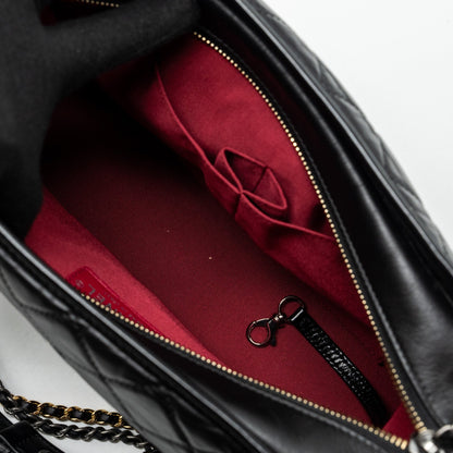 Chanel Medium Gabrielle Hobo Bag Aged Calfskin Black Multicolour Hardware