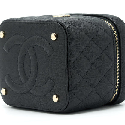 Chanel 22S Top Handle Vanity Caviar Black L