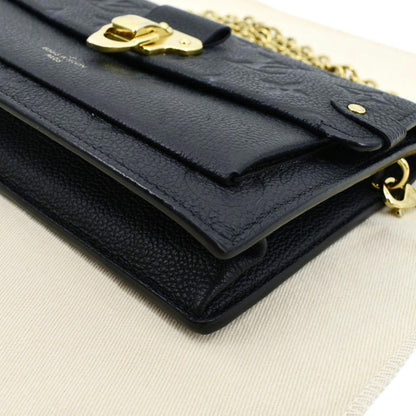 LOUIS VUITTON Vavin Monogram Empreinte Chain Shoulder Bag Black