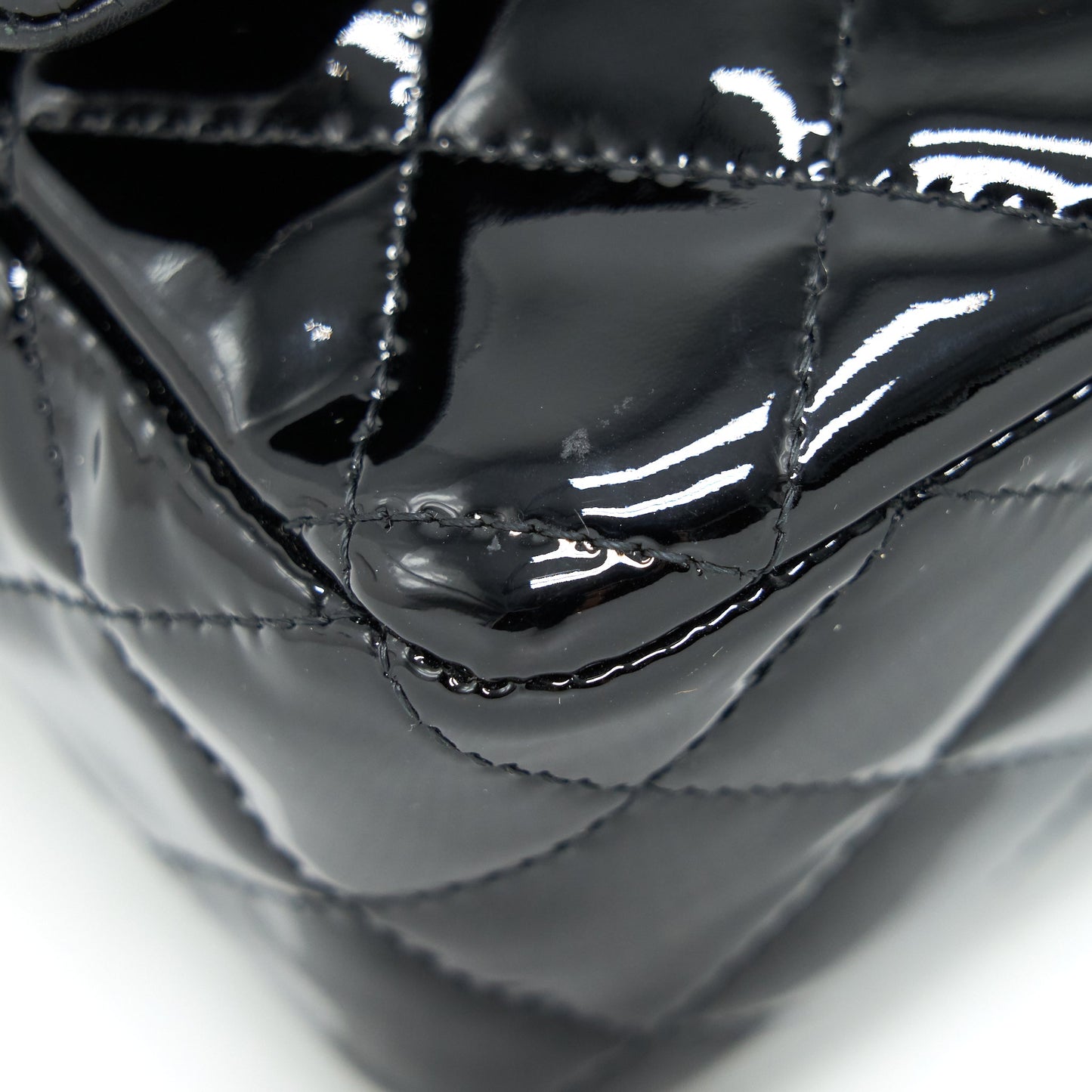 Chanel Mini Rectangular Flap Bag Patent Leather Black