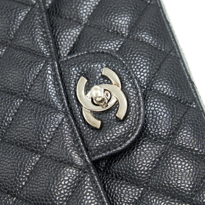 Chanel Medium Classic Double Flap Caviar Black  serial 12