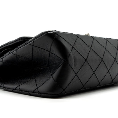 Chanel 2.55 Small Reissue Flap Bag Aged Calfskin Black Ruthenium Hardware (Microchip)