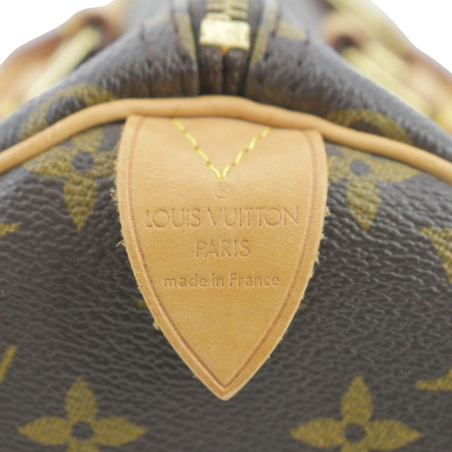 LOUIS VUITTON Speedy 30 Monogram Canvas Satchel Bag Brown