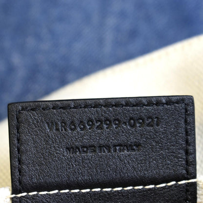 YVES SAINT LAURENT Rive Gauche Linen Bucket Bag White