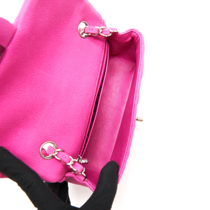 Chanel Mini Rectangular Flap Bag Grained Calfskin Pink