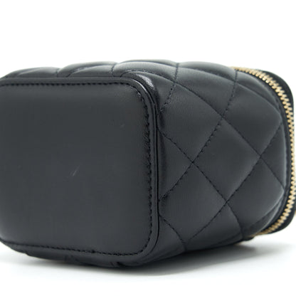 Chanel Pearl Crush Mini Vanity Case Lambskin Black
