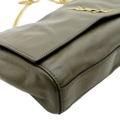 YVES SAINT LAURENT Kate Reversible Leather Crossbody Bag Green