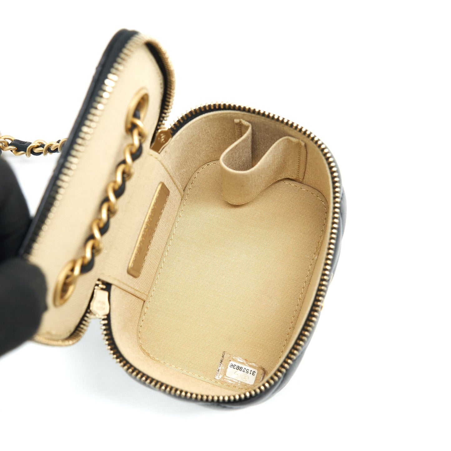 Chanel Pearl Crush Mini Vanity Case Lambskin Black