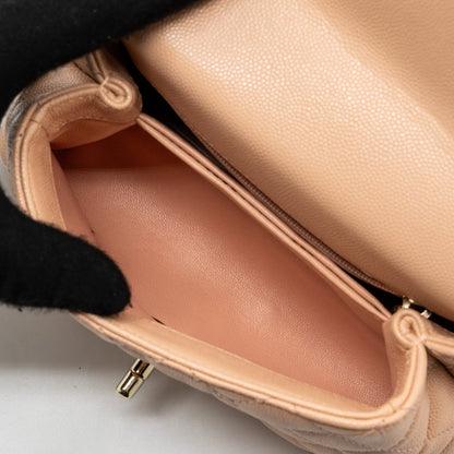 Chanel Mini Coco Handle Caviar Beige L