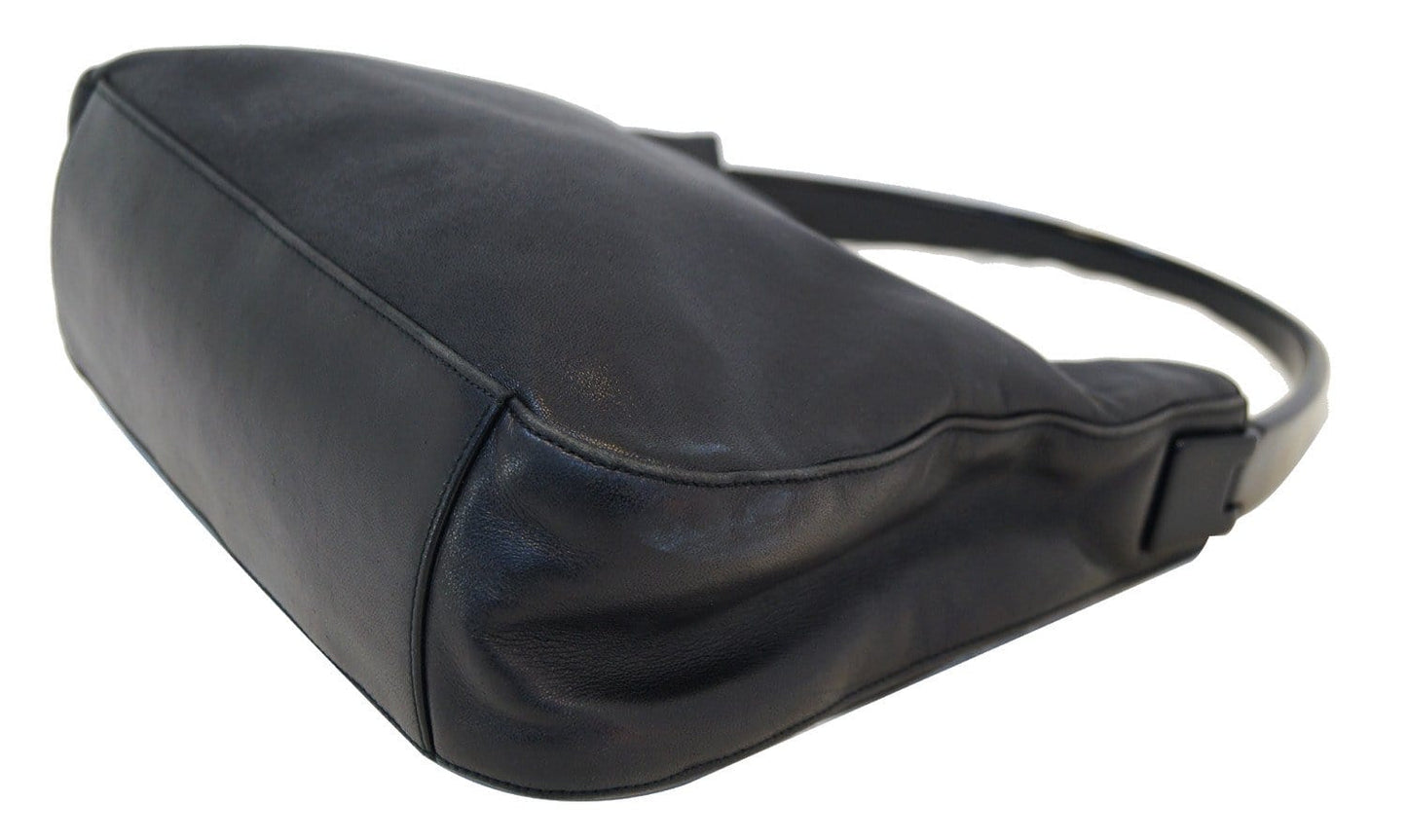 PRADA Milano Black Leather Hobo Shoulder Bag