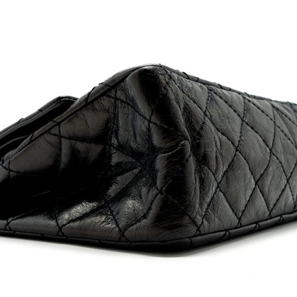 Chanel 2.55 226 Reissue Double Flap Bag Grained Calfskin Black