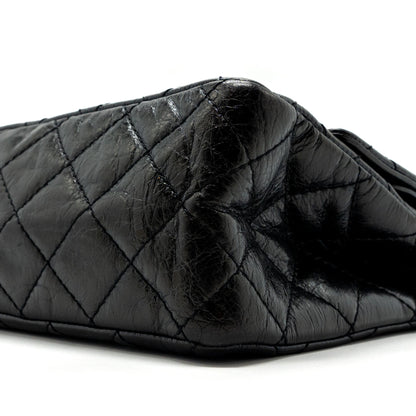Chanel 2.55 226 Reissue Double Flap Bag Grained Calfskin Black