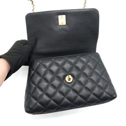 Chanel Mini Coco Handle Flap Caviar in Black