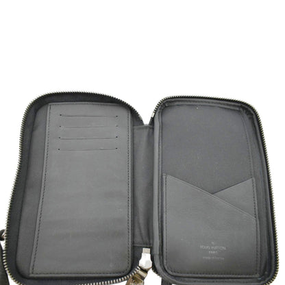 LOUIS VUITTON Double Monogram Eclipse Phone Pouch Black