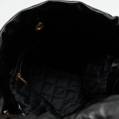Chanel Medium 22 Bag Shiny Calfskin Black  (microchip)