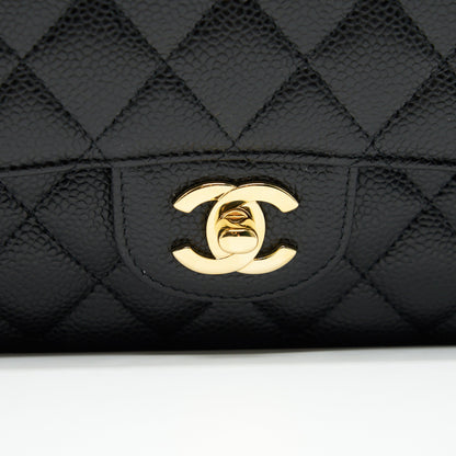 Chanel Medium Classic Double Flap Caviar in Black