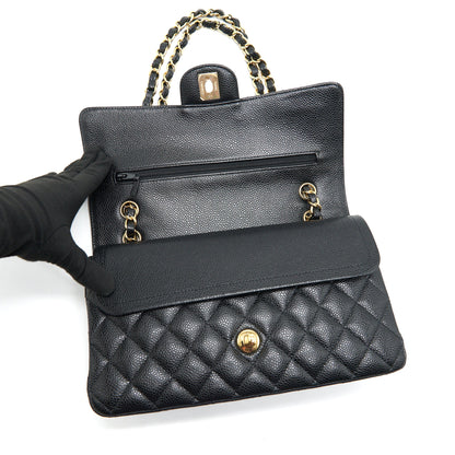 Chanel Medium Classic Double Flap Caviar in Black